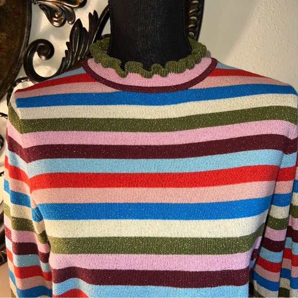 Boden Women’s Lara Sparkle Striped Cotton Blend Sweater Jumper Size 8 - Picture 9 of 16